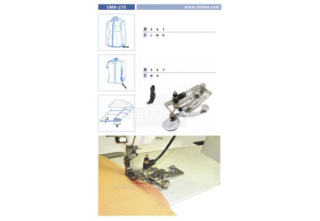 Zakladač s podvinutím pre šijacie stroje UMA-210 6 L