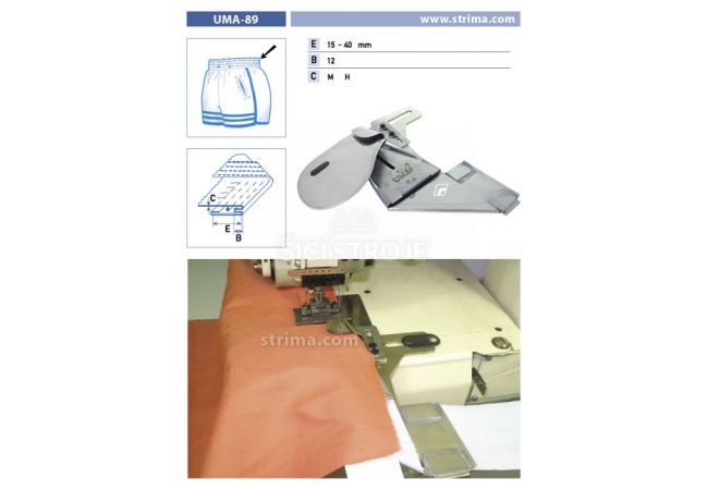 Zakladač pásky pre šijacie stroje UMA-89 15-40/12 H