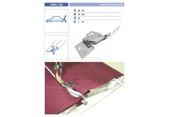 Lemovač špeciálny pre šijacie stroje UMA-196 20/10/10 M