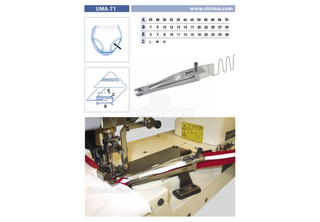 Lemovač jednostranný pre šijacie stroje UMA-71 70/30/28 M