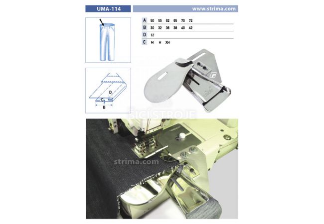 Zakladač pásky pre šijacie stroje UMA-114 70/40/12 XH