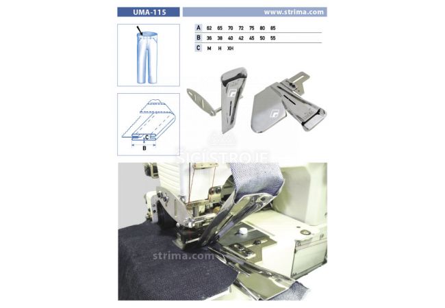 Zakladač pásky pre šijacie stroje UMA-115 62/36 XH