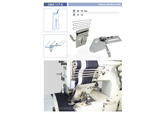 Zakladač špeciálny pre šijacie stroje UMA-117-K 50-70/10