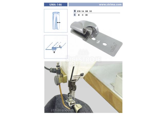 Zakladač pre francúzsky šev pre šijacie stroje UMA-146 1/2 XH