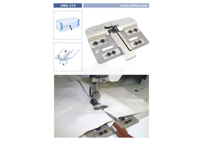 Zakladač pre dvojihlové šijacie stroje UMA-319 30/15 M