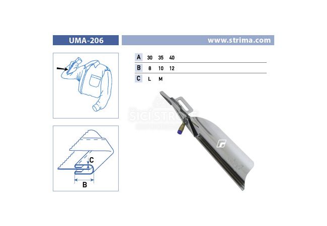 Zakladač pre šijacie stroje UMA-206 30/8 M