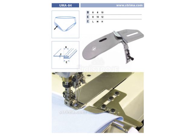 Zakladač podvíjajúci pre šijacie stroje UMA-84 8/10 M