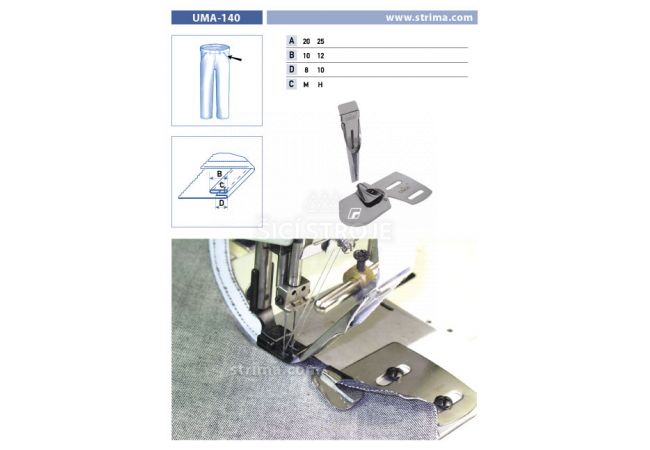 Zakladač pre dvojihlové šijacie stroje UMA-140 25/12/10 M