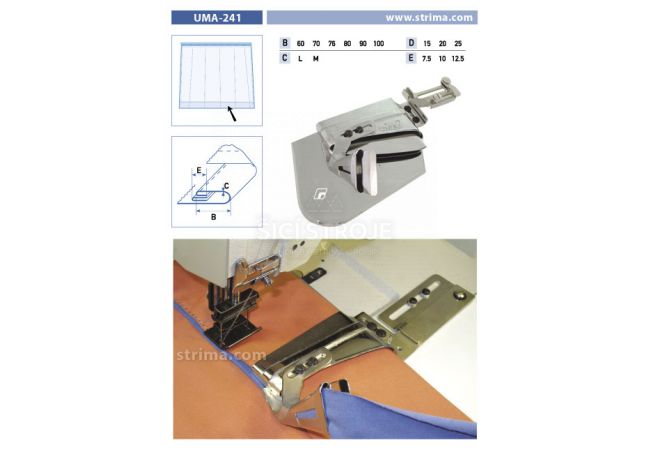 Zakladač pre dvojihlové šijacie stroje UMA-241 100x25/12 M