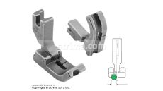 Kĺbová pätka na všívanie kedru pre šijacie stroje, ihlové podávanie, ľavá 4.8mm P69LH-NF 3/16