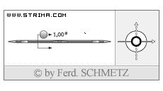 Strojové ihly pre priemyselné šijacie stroje Schmetz 1032 B 1/38 100