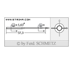 Strojové ihly pre priemyselné šijacie stroje Schmetz 108X1 90