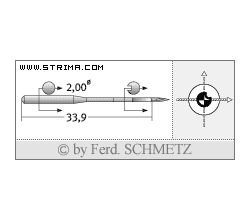 Strojové ihly pre priemyselné šijacie stroje Schmetz 134 CL SUK 130