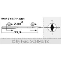 Strojové ihly pre priemyselné šijacie stroje Schmetz 134 DI 120
