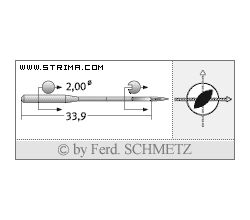 Strojové ihly pre priemyselné šijacie stroje Schmetz 134 LR 150