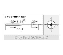 Strojové ihly pre priemyselné šijacie stroje Schmetz 134 SD1 SERV 7 90