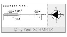 Strojové ihly pre priemyselné šijacie stroje Schmetz 134-35 D 130