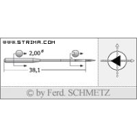 Strojové ihly pre priemyselné šijacie stroje Schmetz 134-35 DH 110
