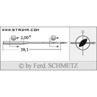Strojové ihly pre priemyselné šijacie stroje Schmetz 134-35 LR 180