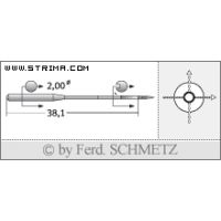 Strojové ihly pre priemyselné šijacie stroje Schmetz 134-35 SPI 80