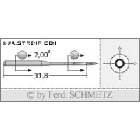 Strojové ihly pre priemyselné šijacie stroje Schmetz 135X1 60