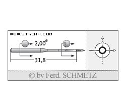 Strojové ihly pre priemyselné šijacie stroje Schmetz 135X1 100