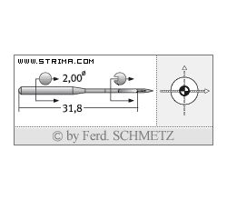Strojové ihly pre priemyselné šijacie stroje Schmetz 135X1 SES 70