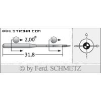 Strojové ihly pre priemyselné šijacie stroje Schmetz 135X1 SUK 80