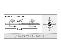 Strojové ihly pre priemyselné šijacie stroje Schmetz 135X1 SUK 80