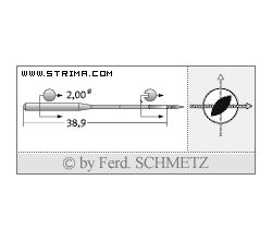 Strojové ihly pre priemyselné šijacie stroje Schmetz 135X16 R TW 110