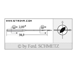 Strojové ihly pre priemyselné šijacie stroje Schmetz 135X16 R TW 120