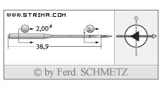 Strojové ihly pre priemyselné šijacie stroje Schmetz 135X17 SD1 130