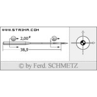 Strojové ihly pre priemyselné šijacie stroje Schmetz 135X17 SES 90