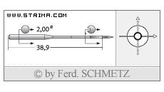 Strojové ihly pre priemyselné šijacie stroje Schmetz 135X17 SPI 90