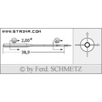 Strojové ihly pre priemyselné šijacie stroje Schmetz 135X17 SPI 100