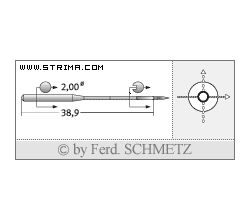 Strojové ihly pre priemyselné šijacie stroje Schmetz 135X17 SPI 100
