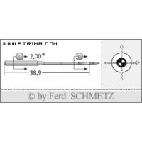 Strojové ihly pre priemyselné šijacie stroje Schmetz 135X17 SUK 70