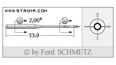 Strojové ihly pre priemyselné šijacie stroje Schmetz 135X5 SERV 7 65