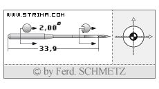 Strojové ihly pre priemyselné šijacie stroje Schmetz 135X5 SES SERV 7 75