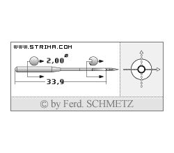 Strojové ihly pre priemyselné šijacie stroje Schmetz 135X5 SPI 60