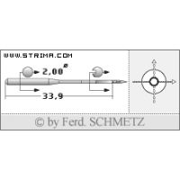 Strojové ihly pre priemyselné šijacie stroje Schmetz 135X5 SPI 65