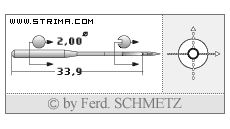 Strojové ihly pre priemyselné šijacie stroje Schmetz 135X5 SPI SERV 7 80