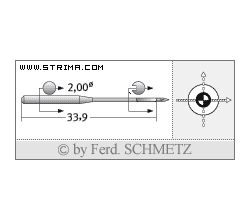 Strojové ihly pre priemyselné šijacie stroje Schmetz 135X5 SUK 100