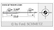 Strojové ihly pre priemyselné šijacie stroje Schmetz 135X5 SUK SERV 7 120