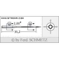 Strojové ihly pre priemyselné šijacie stroje Schmetz 142X5 90
