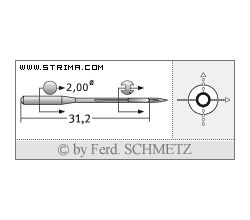 Strojové ihly pre priemyselné šijacie stroje Schmetz 142X5 110