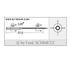 Strojové ihly pre priemyselné šijacie stroje Schmetz 149X1 90