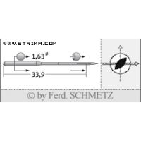 Strojové ihly pre priemyselné šijacie stroje Schmetz 16X2 R TW 65