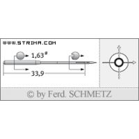 Strojové ihly pre priemyselné šijacie stroje Schmetz 16X231 60
