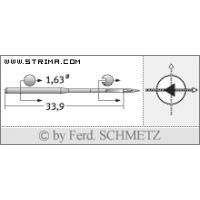 Strojové ihly pre priemyselné šijacie stroje Schmetz 16X231 SD1 SERV 7 90